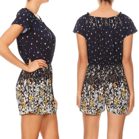 Floral Printing Ombre Romper - Picture 4 of 8